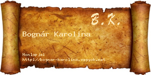 Bognár Karolina névjegykártya