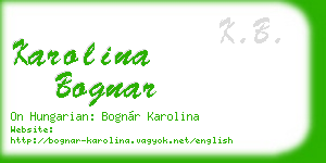 karolina bognar business card